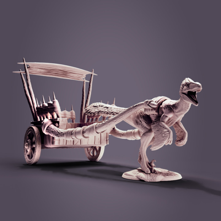 Raptor-drawn carriage image