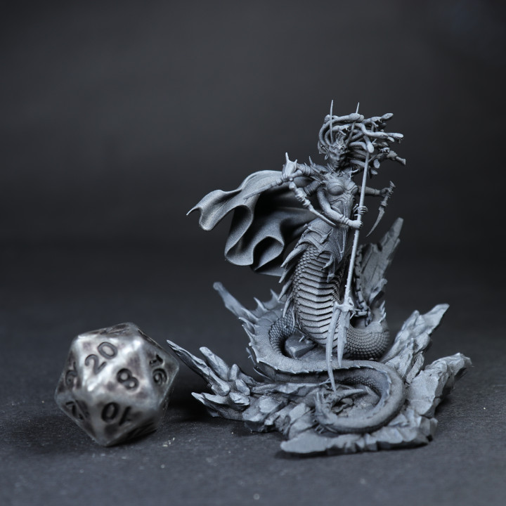 3d Printable Medusa Heroic Miniature 32mm And 75mm Pre Supported By White Werewolf Tavern 5165