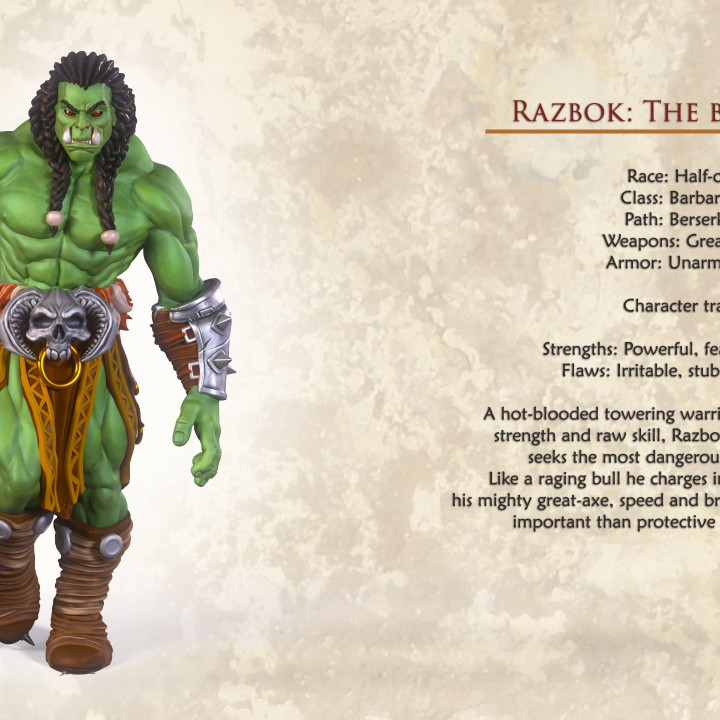 Razbok The Barbarian - Idle and Action Pose image