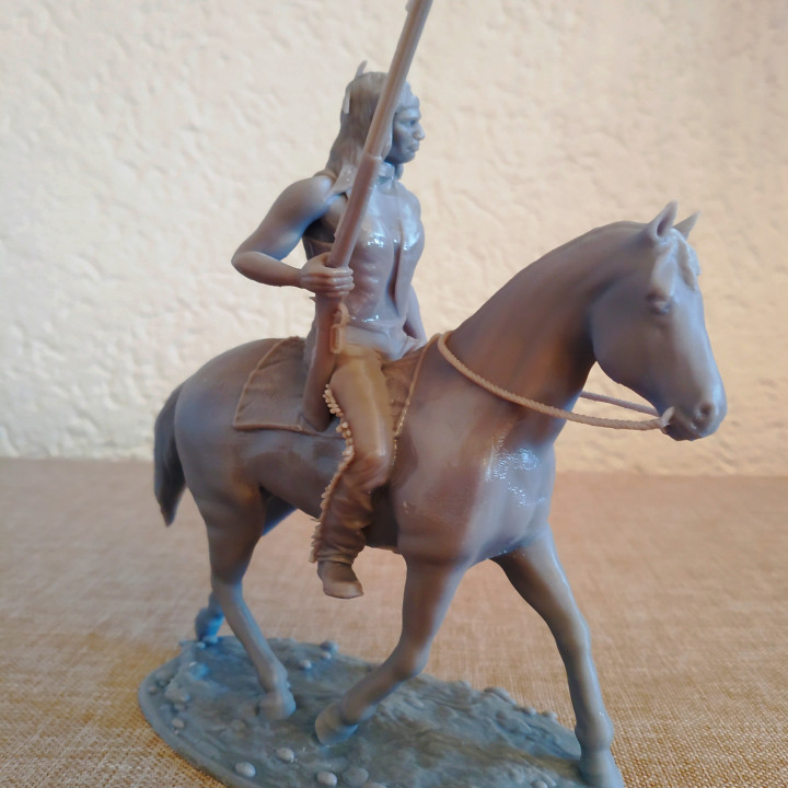Native Warrior on Horseback image