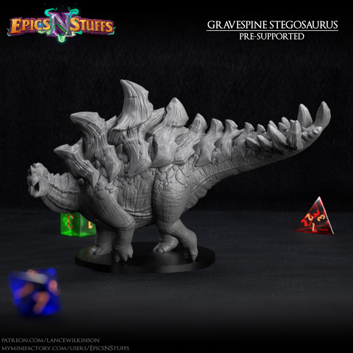 Gravespine Stegosaurus Alt Pose Miniature - Pre-Supported image