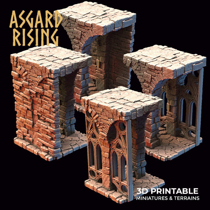 STONE CONSTRUCTIONS & RUINS (Crumbling Version) /Modular Terrain/ /Pre-supported/ image