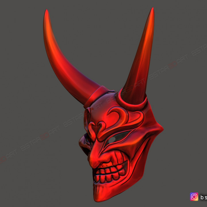 Devil Mask - Satan Mask - samurai Mask - Halloween cosplay 3D print model image