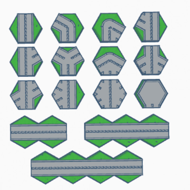 Hex Map Scale Road Tile Set image