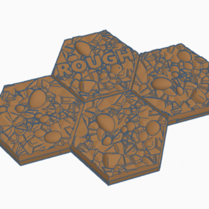 Rough Ground 4 and 7 Hex Tile Clusters, Hex Map Scale image