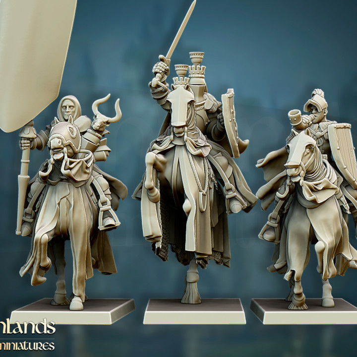 DISCONTINUED - Grail Knights Command Group - Highlands Miniatures image
