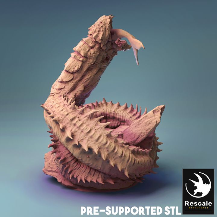 Jormungandr (Attacking Pose) by Lord Of The Print | Dungeons and Dragons | shops D&D | Tabletop Games | Wargames | Resin Miniature