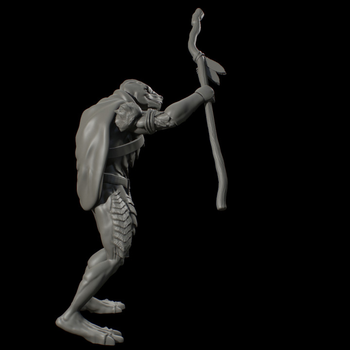 3D Printable Lizardfolk Shaman By Jeremy Smith