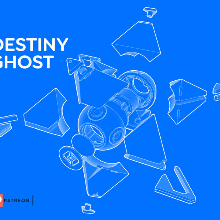 Full detailed Destiny Ghost model, led illuminated image