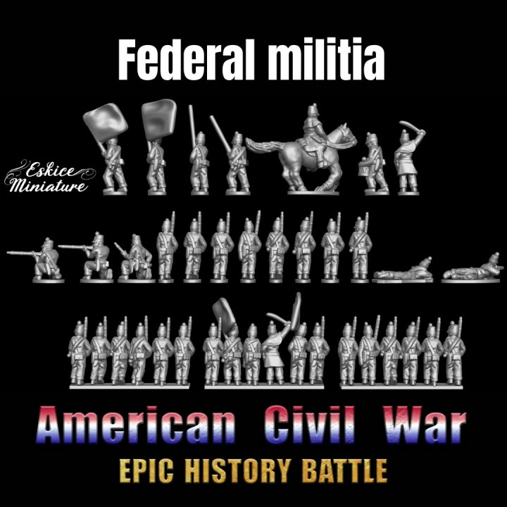 Federal militia - Epic History Battle of American Civil War -15mm scale image