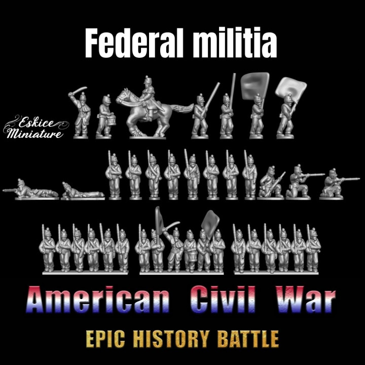 Federal militia - Epic History Battle of American Civil War -15mm scale image