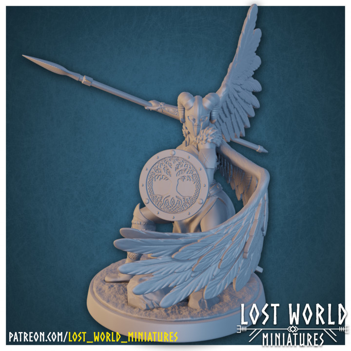 Valkyrie Miniature Supported- Pose E - 3D Printable 3D print model image