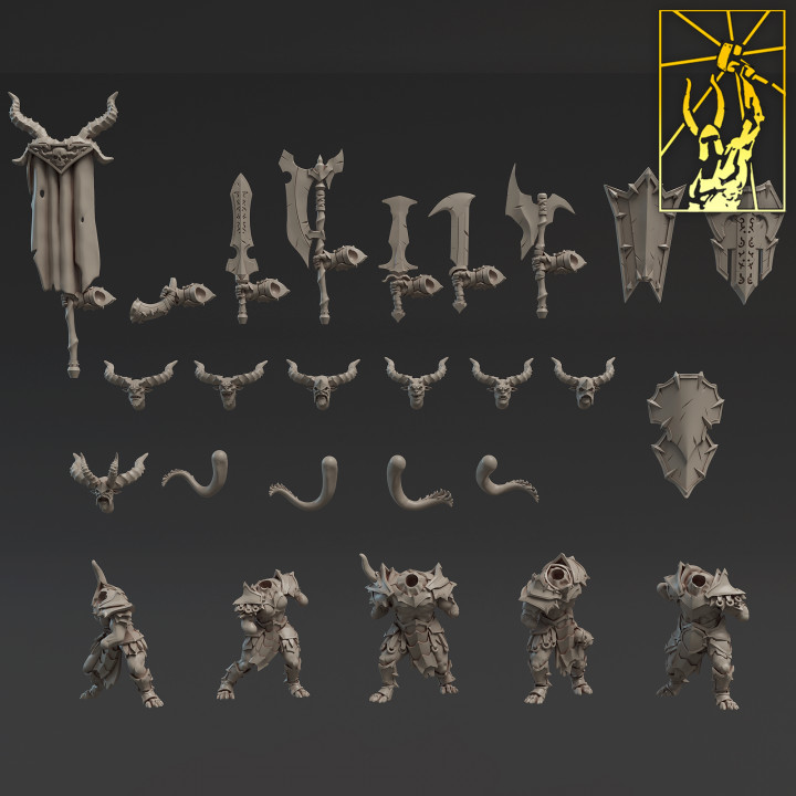 3D Printable Daemonic Asylum Daemon Guards by Titan Forge Miniatures