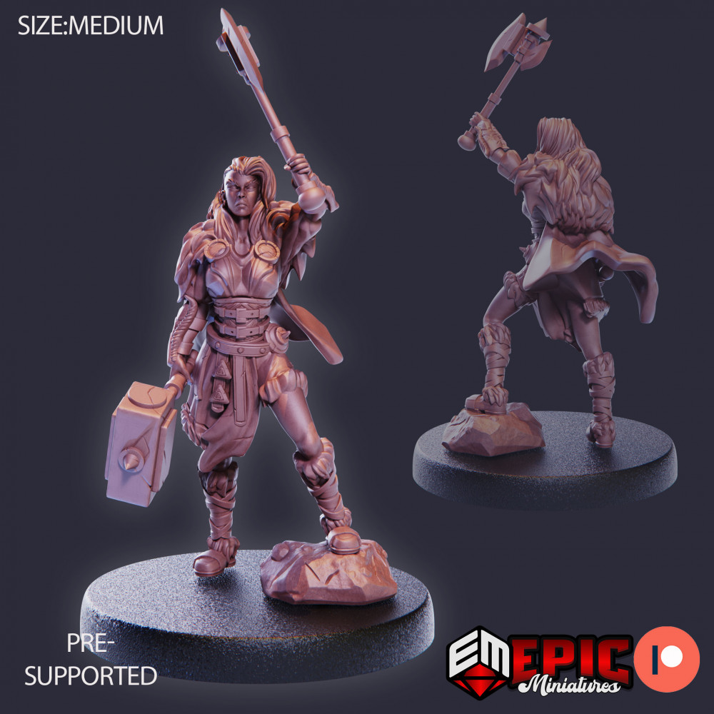 3D Printable Viking Raider Female Triumphant / Norse Warrior Woman