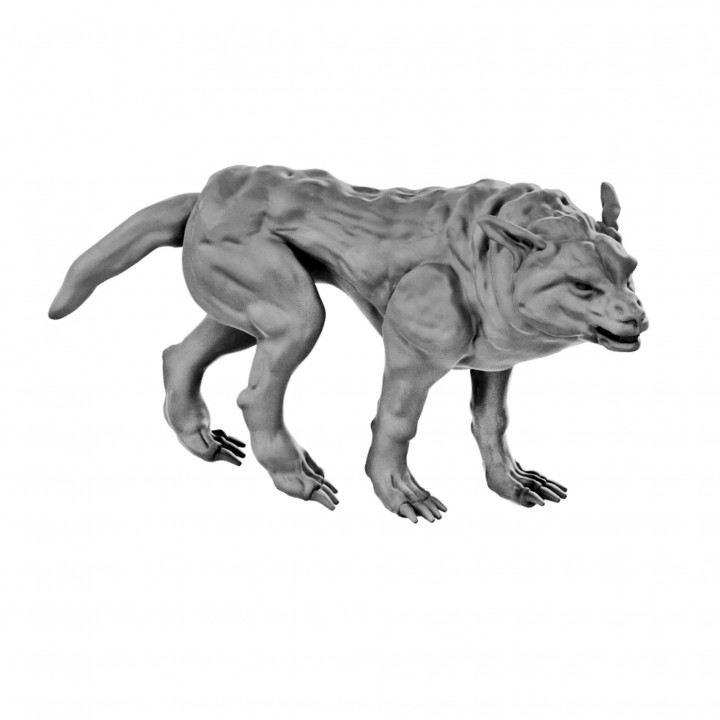 Blink dogs and wolf pack miniatures (15 poses/variations and 2 bases) image