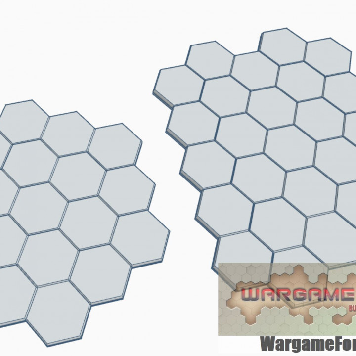 Blank 19 and 27 Hex Tile Clusters, Hex Map Scale image