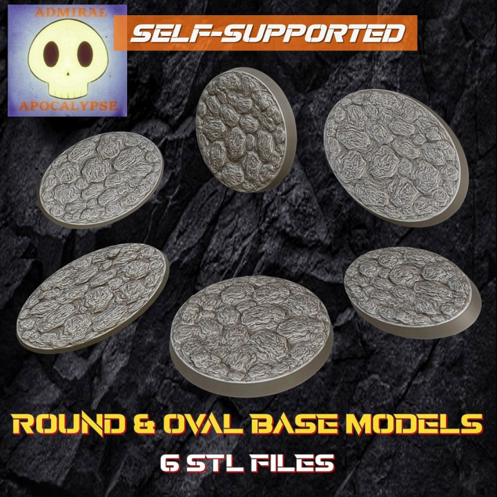 Rock ground Base Set 2 (6 different base sizes + Round and Oval models) image