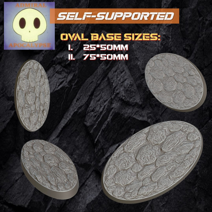 Rock ground Base Set 2 (6 different base sizes + Round and Oval models) image