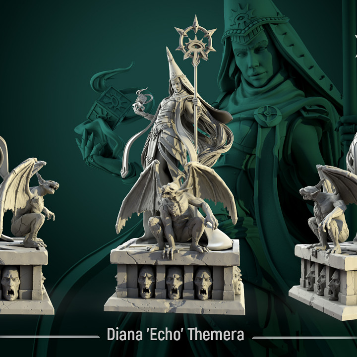 Diana 'Echo' Themera diorama 75mm and 32mm pre-supported image