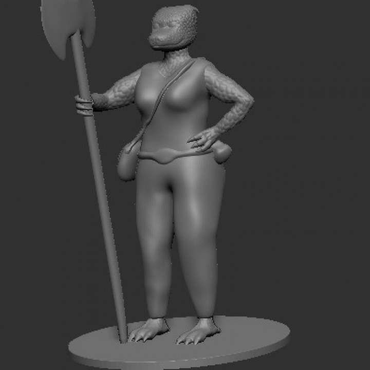 Female Dragonborn Barbarian with battleaxe image