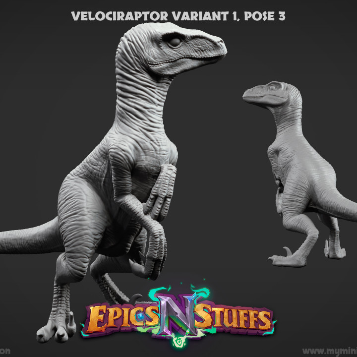 Velociraptor, Variation 1, Pose 3 Miniature - Pre-Supported image