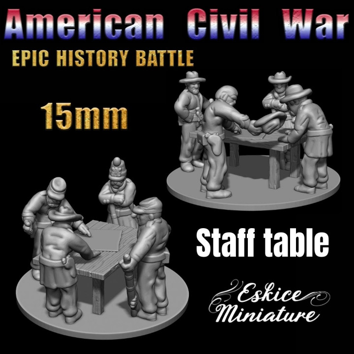 Staff Table - Epic History Battle of American Civil War -15mm scale image