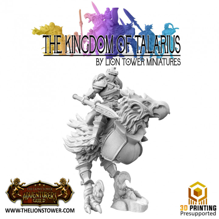 Kingdom of Talarius - Kingsguard Heavy Cavalry (5 knights with separate mounts) - 32mm Presupported image