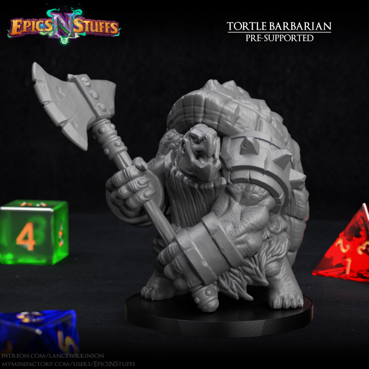 Tortle Barbarian Miniature - Pre-Supported's Cover
