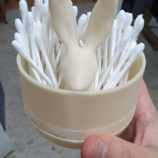 Picture of print of Rabbit Q-tip holder