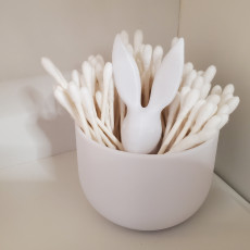 Picture of print of Rabbit Q-tip holder