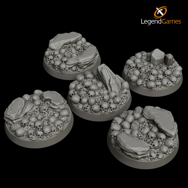 LegendGames 32mm Skull Bases  x5 image