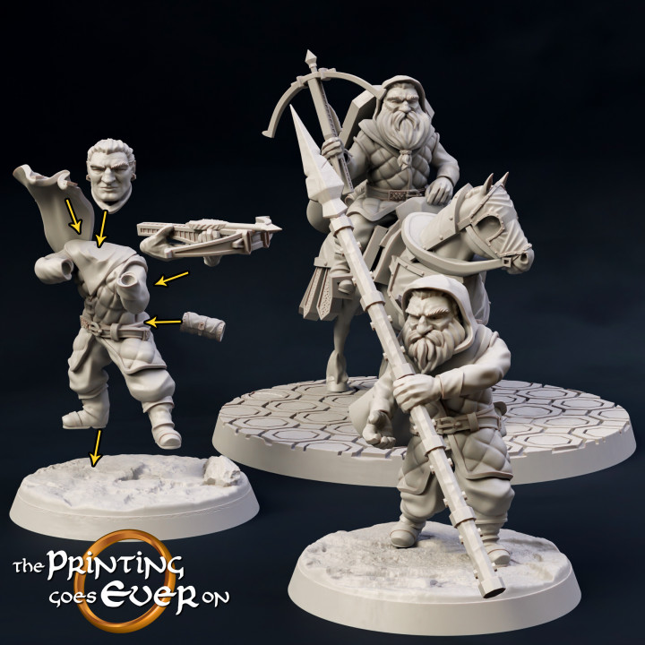 Modular Dwarven Rangers - On Foot and Mounted - Presupported image