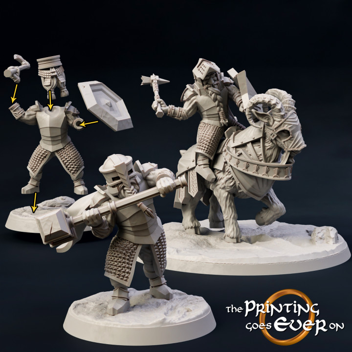 Modular Dwarven Tunnel Defenders - On Foot and Mounted - Presupported image