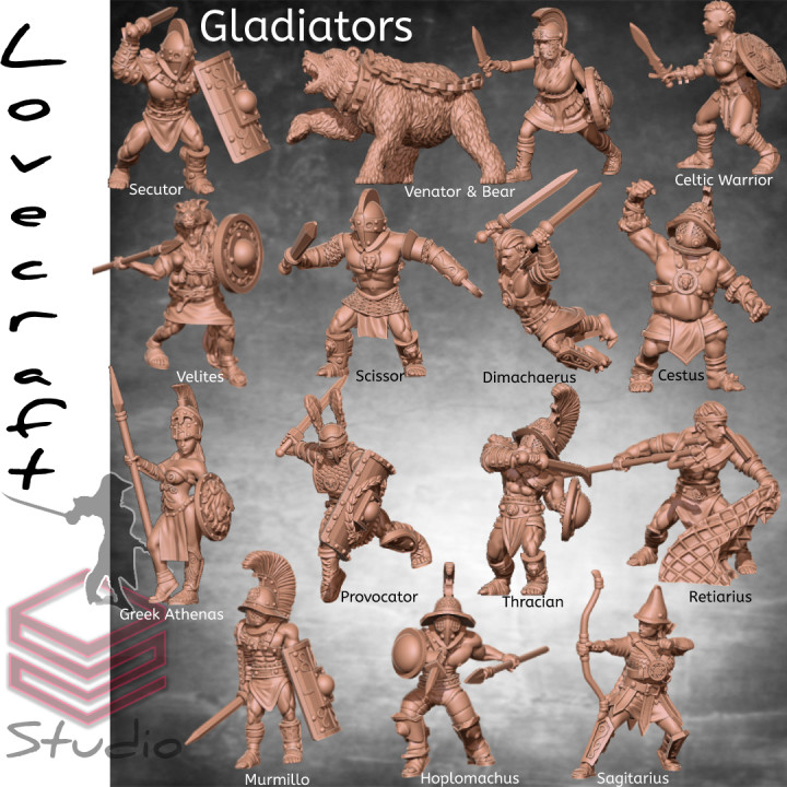 3D Printable Gladiators by Iain Lovecraft