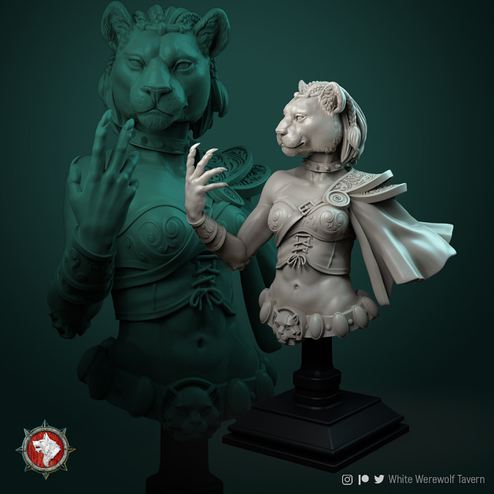 Auria tabaxi female bust pre-supported image
