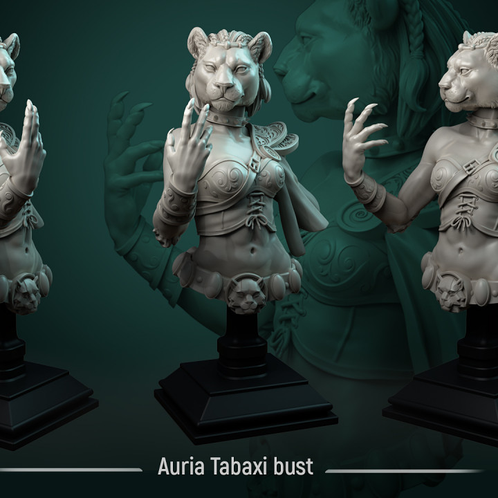 Auria tabaxi female bust pre-supported image