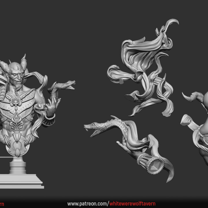 Efreet Overlord bust pre-supported image