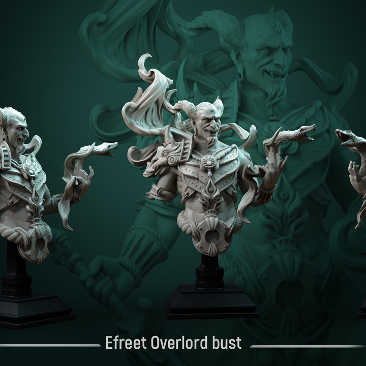 Efreet Overlord bust pre-supported image