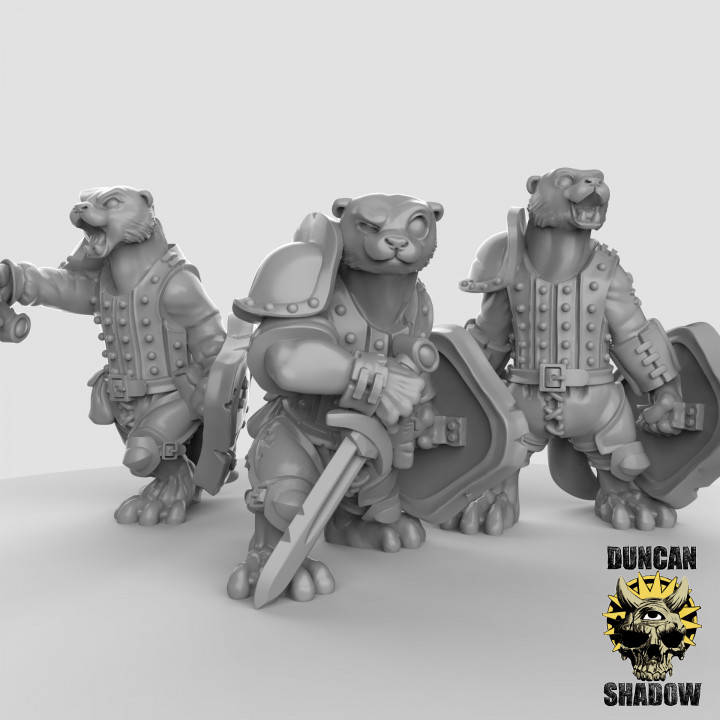 Otter's with hand weapons and shields (pre supported) image