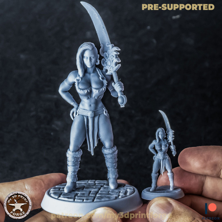Female Barbarian 32mm and 75mm image