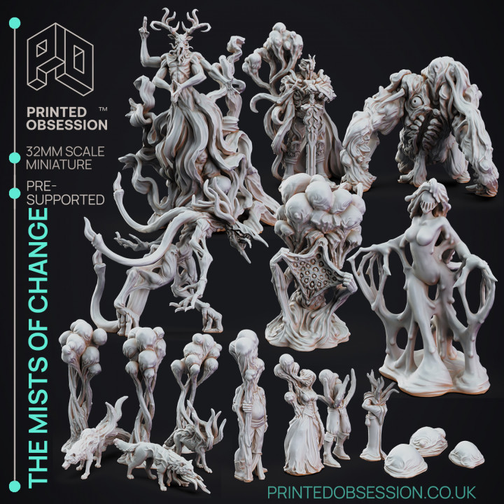 The Mists of Change pack- 21 Horror models - PRESUPPORTED - 32mm scale image