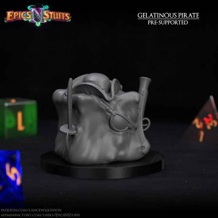 Gelatinous Pirate Miniature - Pre-Supported image
