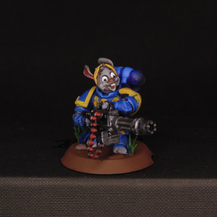 MAD GUNNER - 32 MM MINIATURE FROM WARCARROT 40000 3D print model image