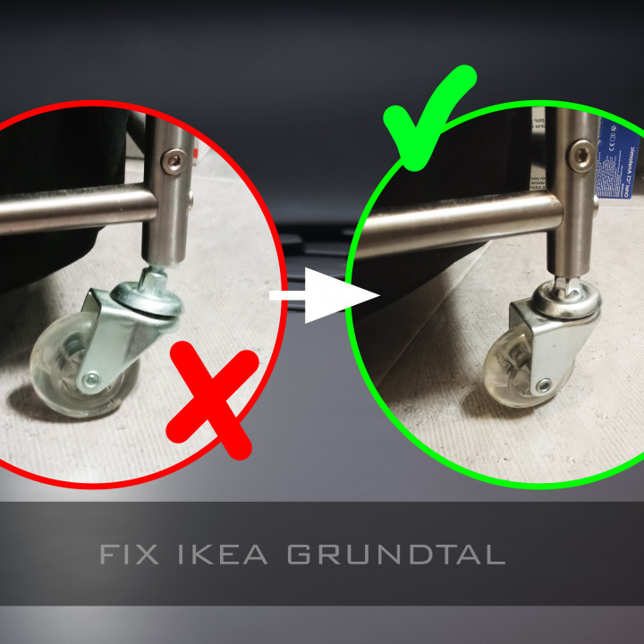 Wheel support for IKEA GRUNDTAL image