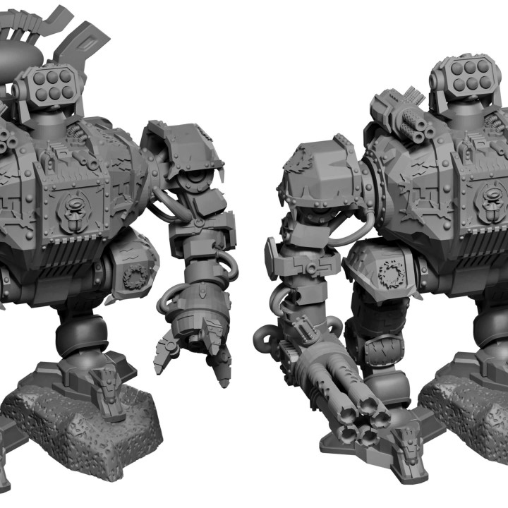 Dreadknight warmachine with skull, Egyptian chaos themed alternate version (varied weapon options) image