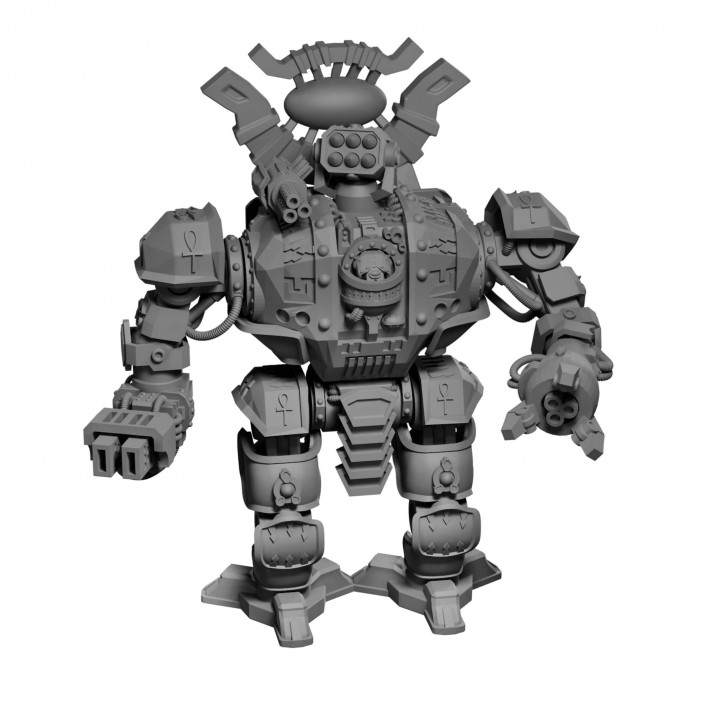 Dreadknight warmachine with skull, Egyptian chaos themed alternate version (varied weapon options) image