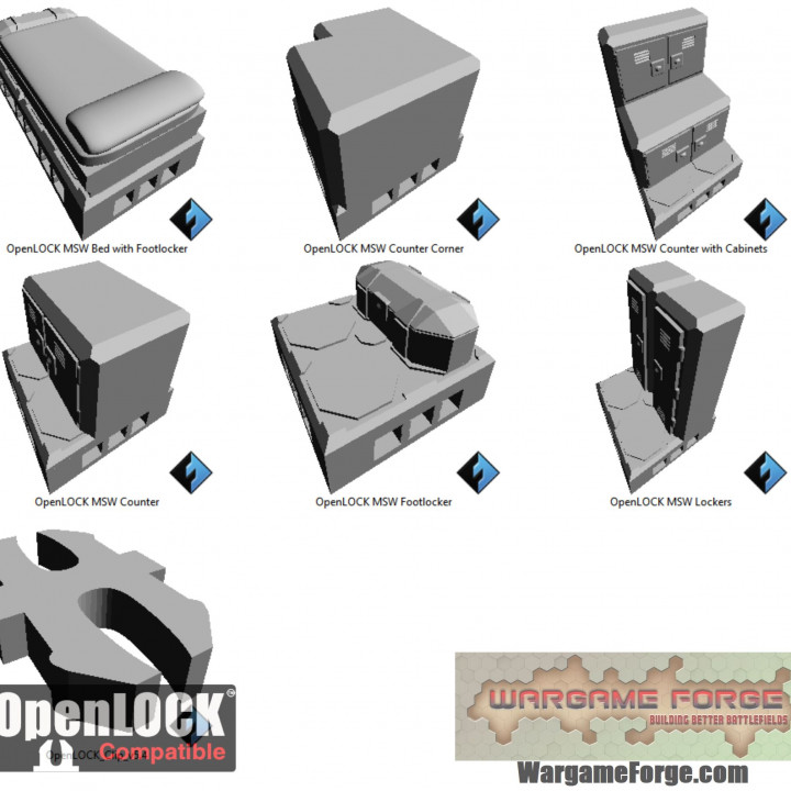 Footlockers, Containers & more OpenLOCK Modular Sci-Fi Expansion Set, 28mm image