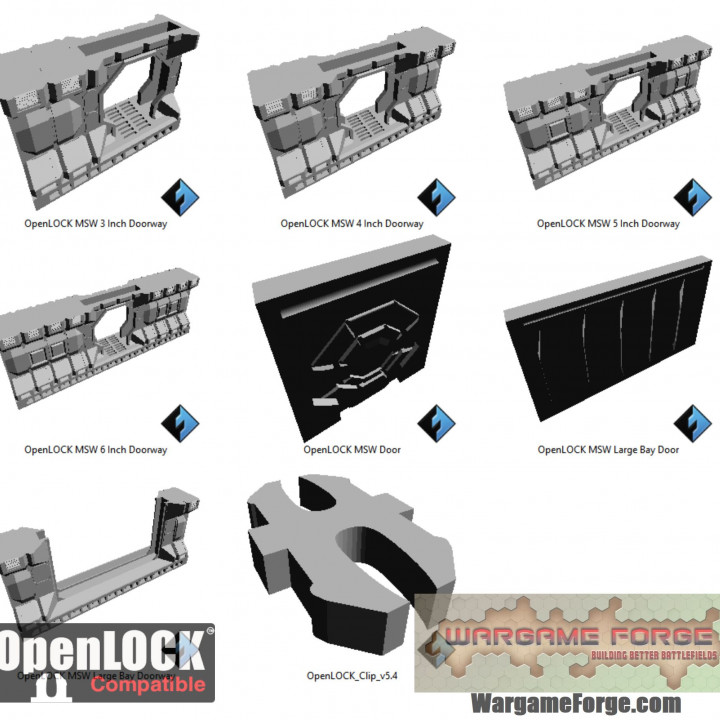 Door Expansion Set OpenLOCK Modular Sci-Fi, 28mm image