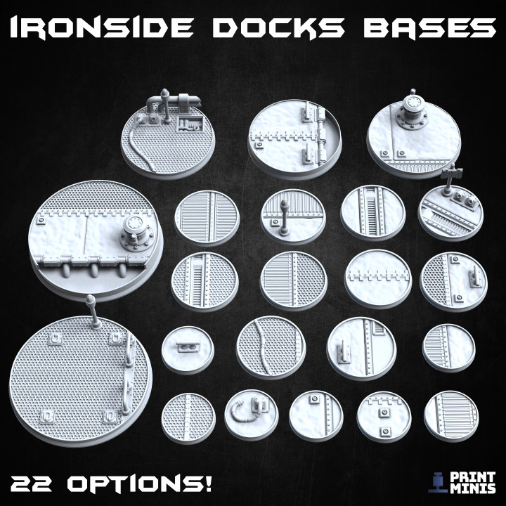 Ironside Docks Scenic Bases - 22 miniatures! image