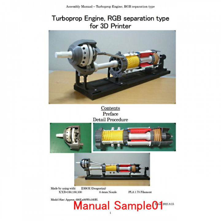 Turboprop engine, RGB separation type image